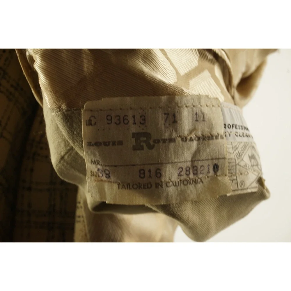 Vintage 1950s Louis Roth Atomic Fleck Check Tweed Gold Button‎ Sport Coat 39R